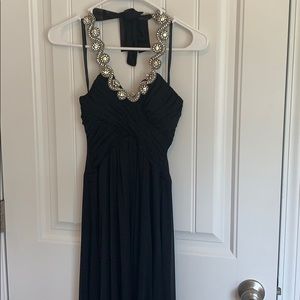 Floor length black formal dress